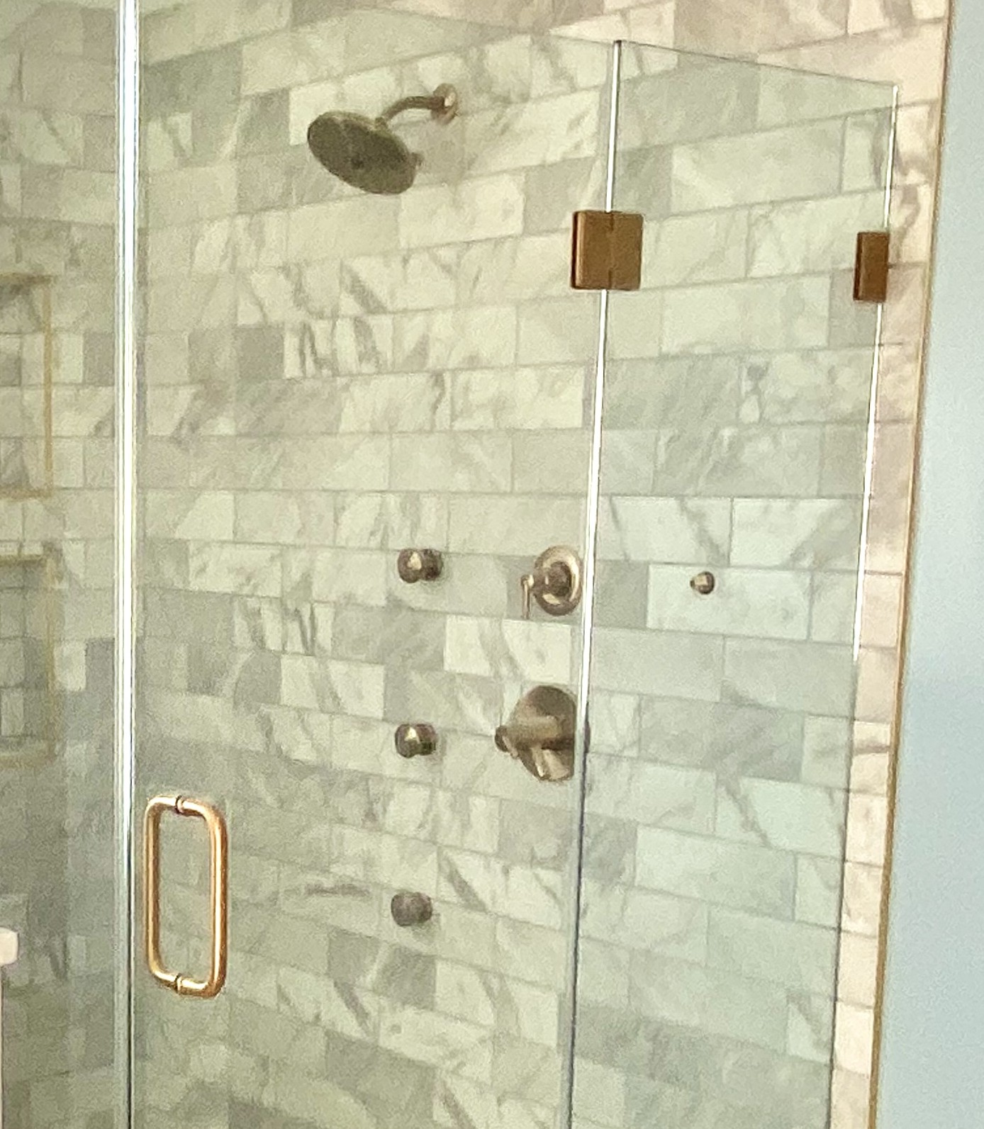 Luxury bathroom remodel with spa shower and body jet system in Southern Maryland